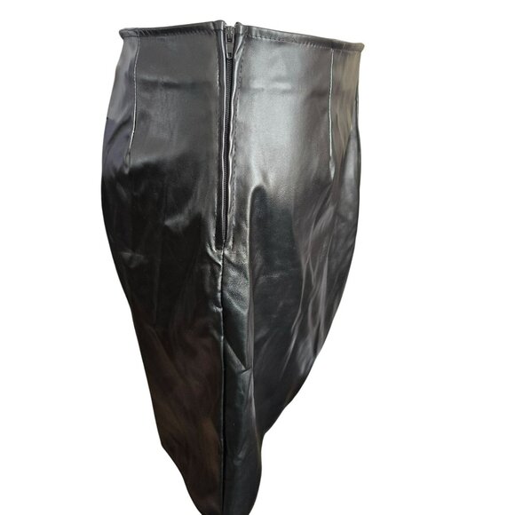 Windsor Black Faux Leather Mini Skirt XL Super Cute! NWT JJ4120 - Picture 5 of 7